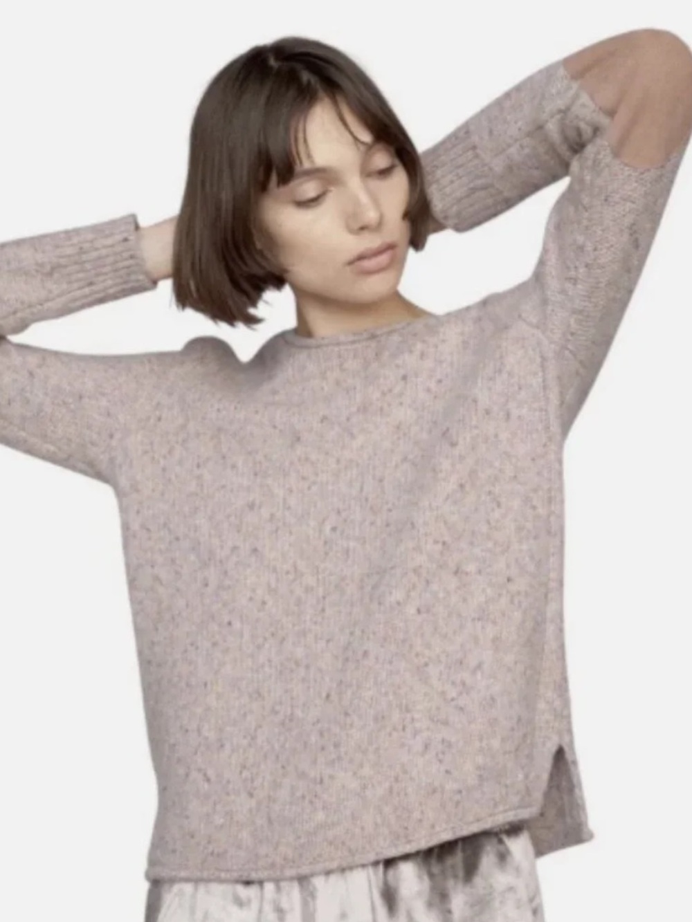 Rag & Bone Wool Speckled Crewneck Sweater in Light Mauve